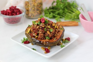 vegan cranberry quinoa acorn squash