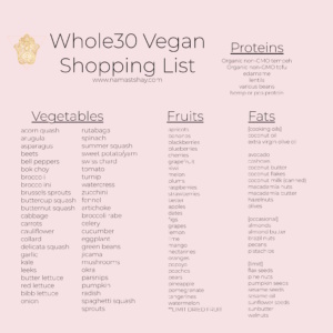 whole30 vegan shopping list