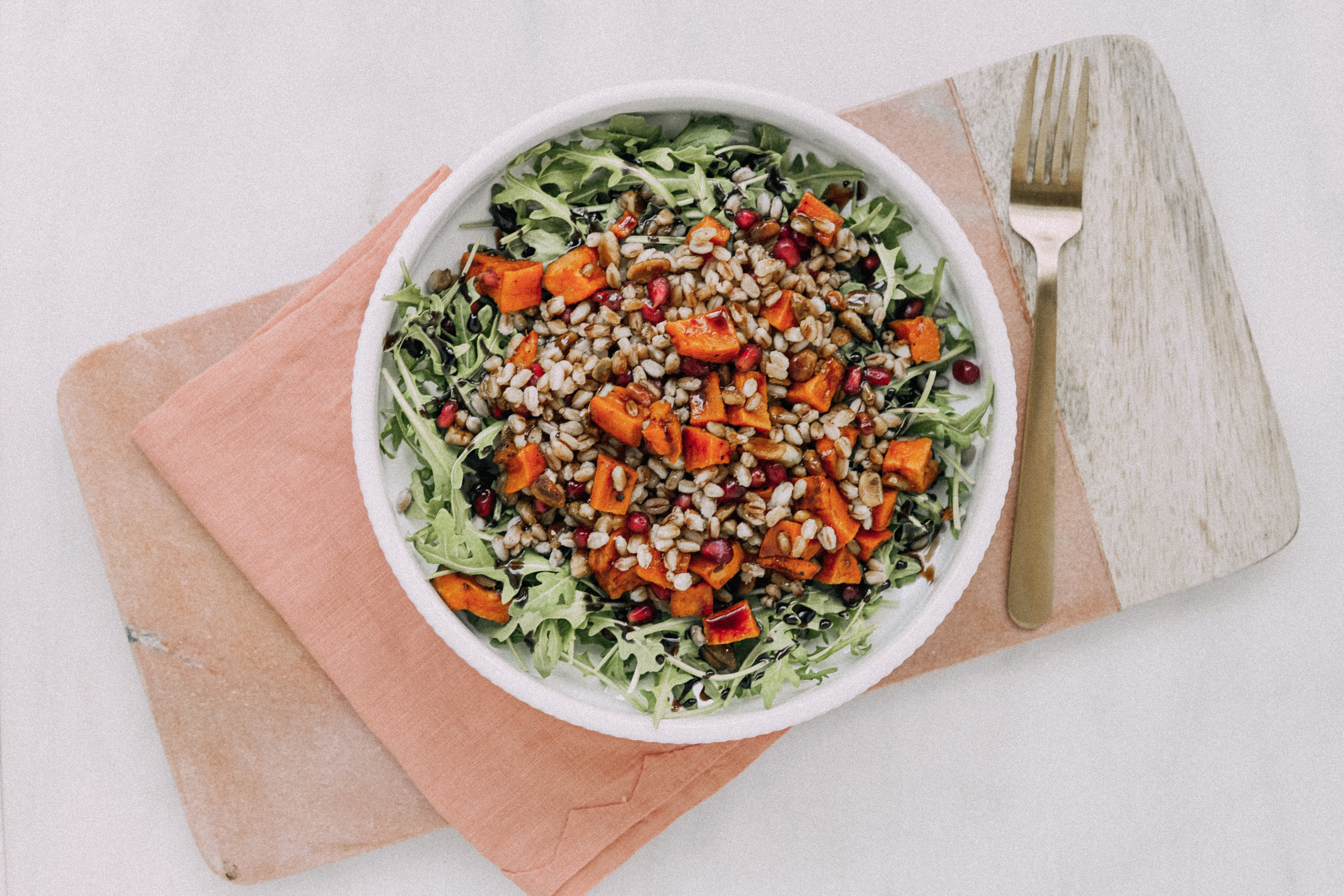 vegan farro salad